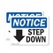 Signmission Step Down (Down Arrow), 10 in W x Rectangle, Aluminum OS-2PACK-NS-A-710-L-18458 - alternate 1